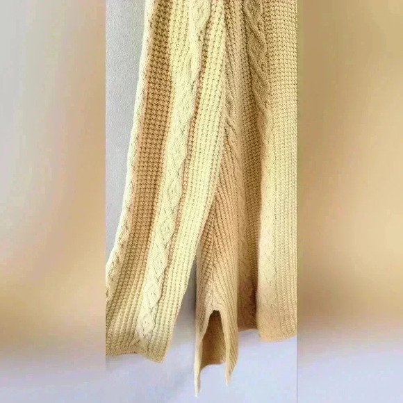 NWT 100% Cotton Jeanne Pierre Cable Knit Sweater Cornsilk Yellow 9721F17 Size L - Picture 3 of 5